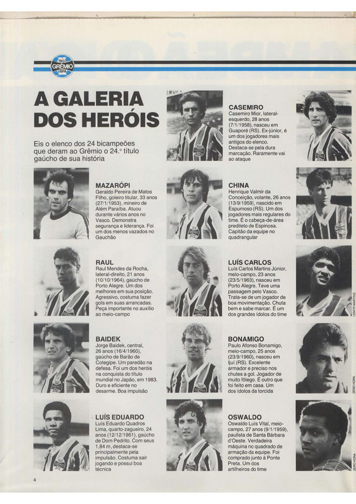 124 1986 Revista Placar Nз 844 A GREMIO BI GAUCHO 86  Pagina 5