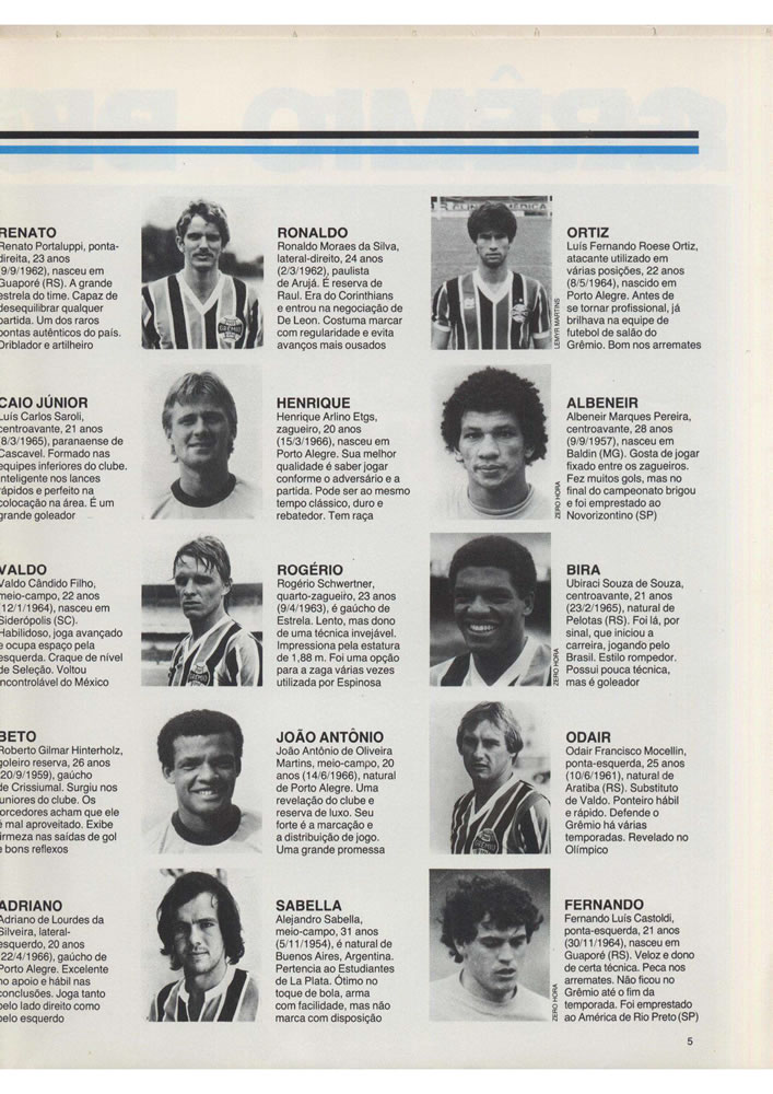 145 1986 Revista Placar Nз 844 A GREMIO BI GAUCHO 86  Pagina 6