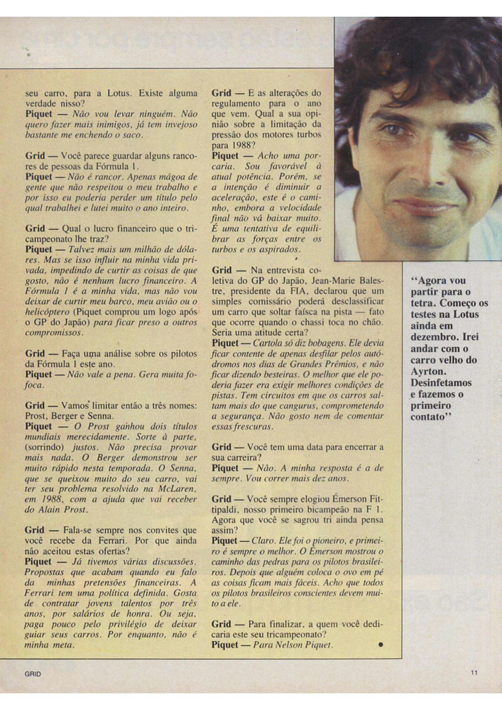 237 1987 Revista Placar Nз 915 B GRID PLACAR  Pagina 11