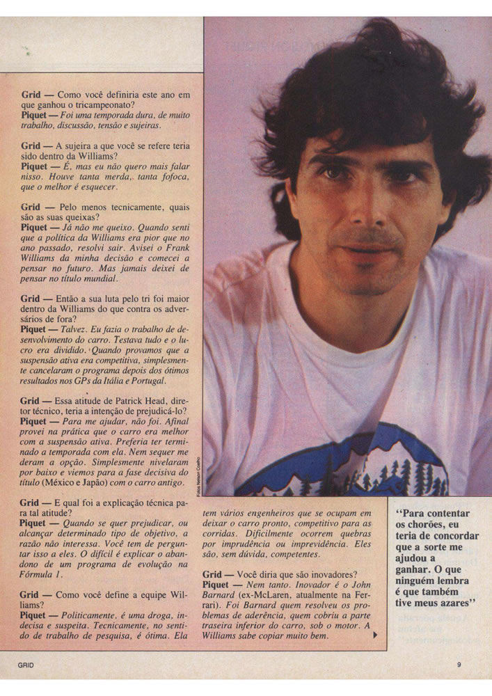 289 1987 Revista Placar Nз 915 B GRID PLACAR  Pagina 09