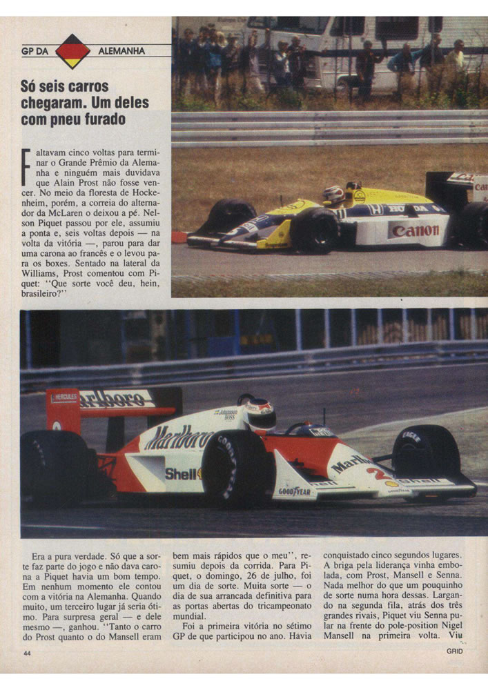 490 1987 Revista Placar Nз 915 B GRID PLACAR  Pagina 44