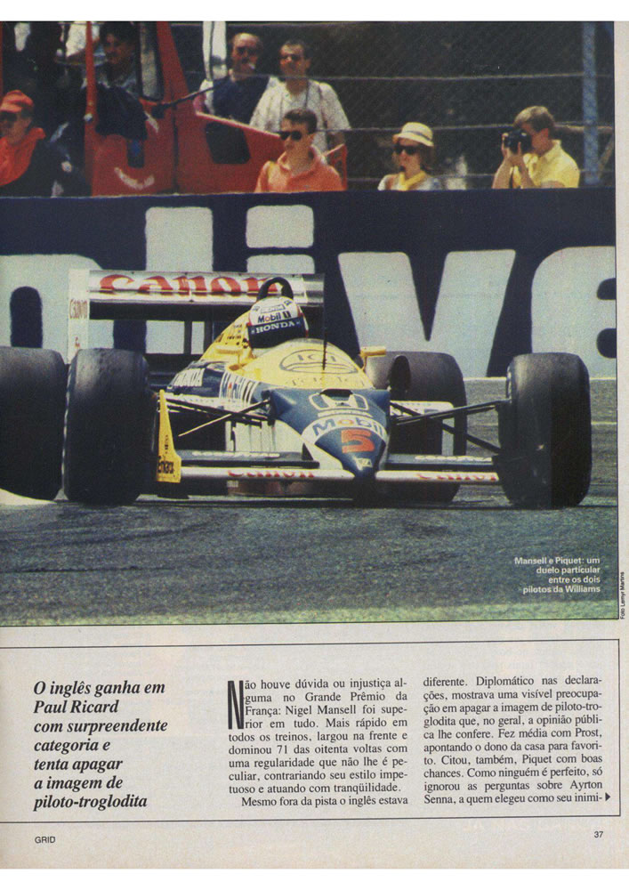 574 1987 Revista Placar Nз 915 B GRID PLACAR  Pagina 37