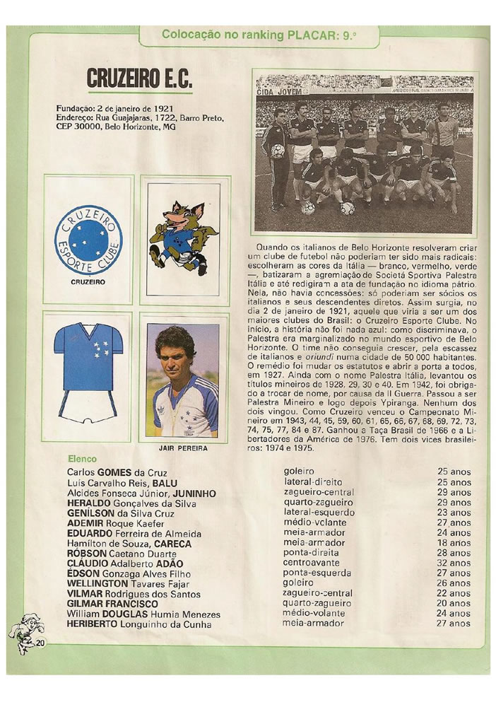 576 1987 Placar Album Copa Uniao 1987  Pagina 20