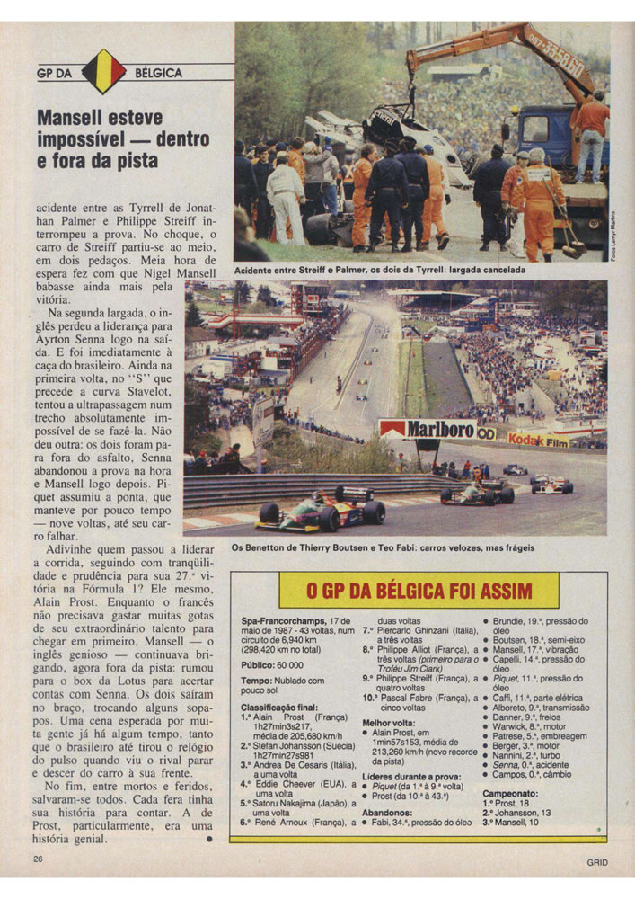 589 1987 Revista Placar Nз 915 B GRID PLACAR  Pagina 26