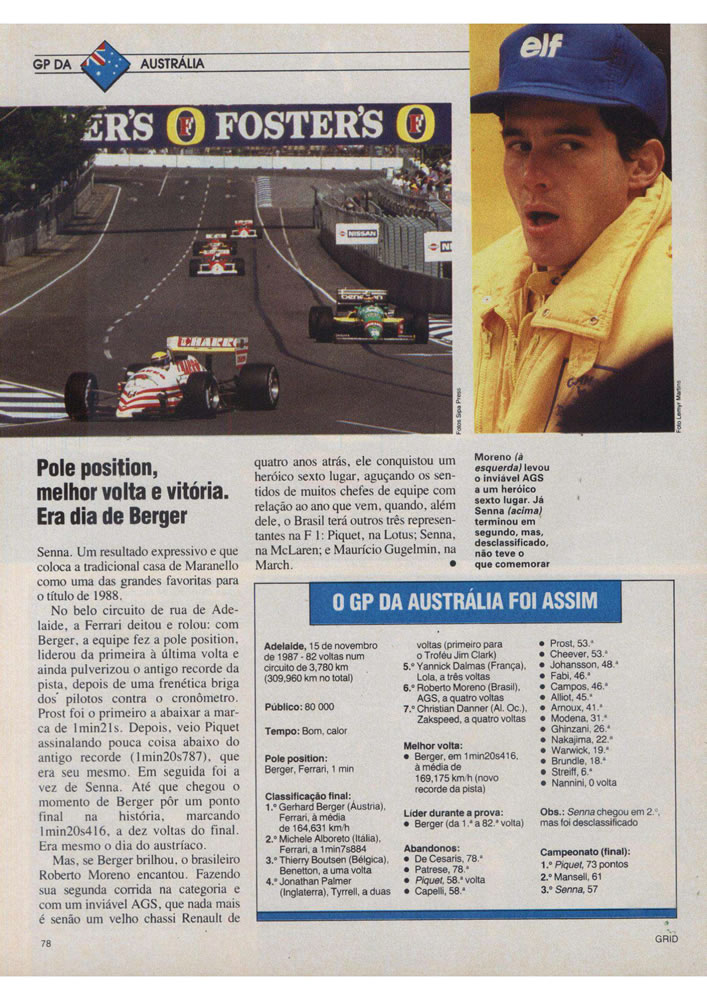 665 1987 Revista Placar Nз 915 B GRID PLACAR  Pagina 78