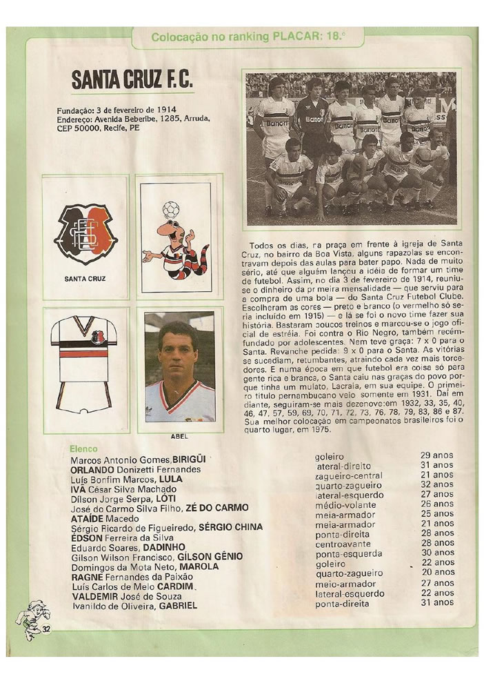 679 1987 Placar Album Copa Uniao 1987  Pagina 32