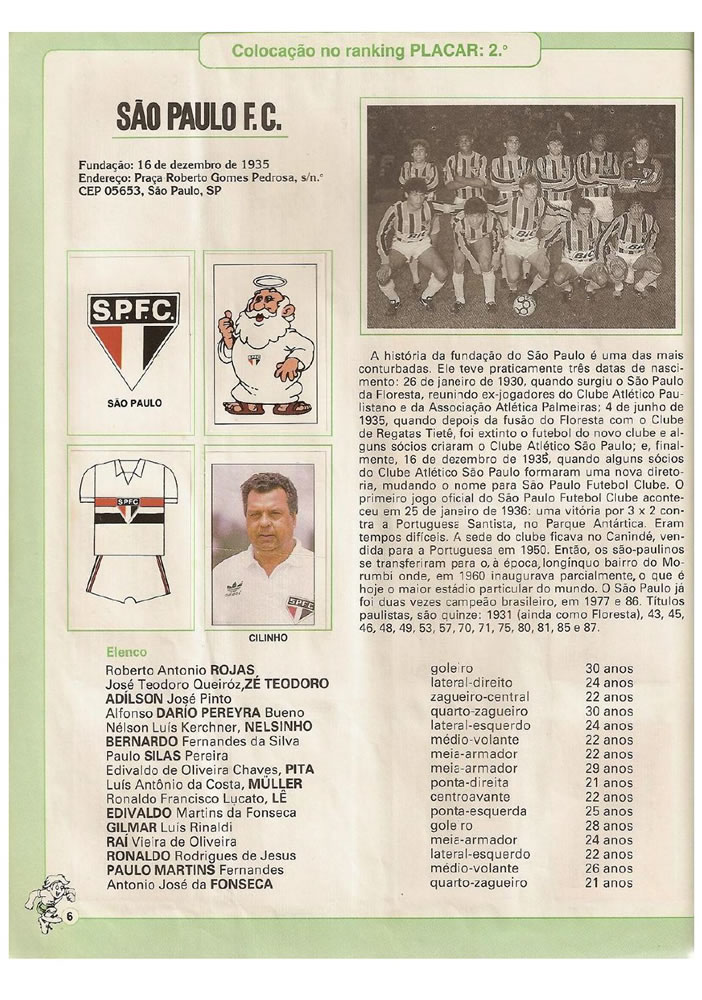 707 1987 Placar Album Copa Uniao 1987  Pagina 06