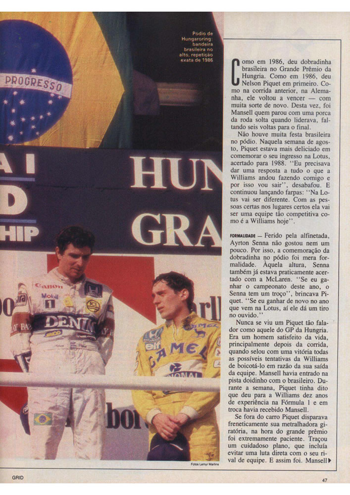 735 1987 Revista Placar Nз 915 B GRID PLACAR  Pagina 47