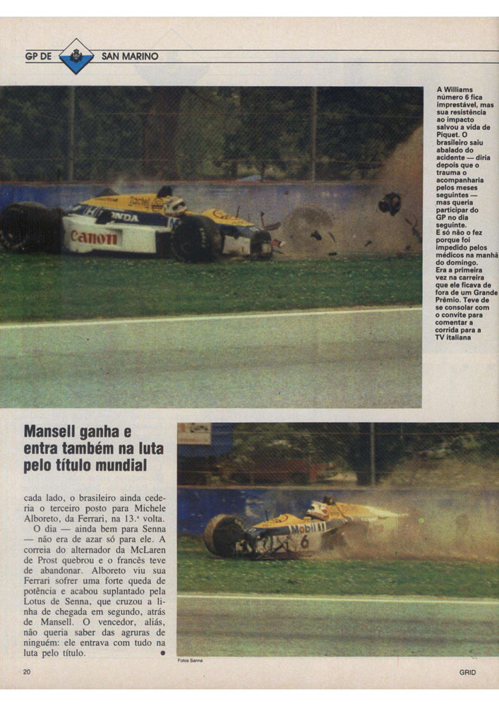 801 1987 Revista Placar Nз 915 B GRID PLACAR  Pagina 20