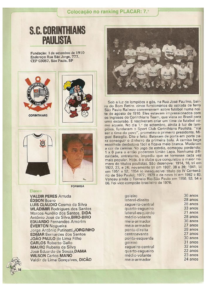 856 1987 Placar Album Copa Uniao 1987  Pagina 16