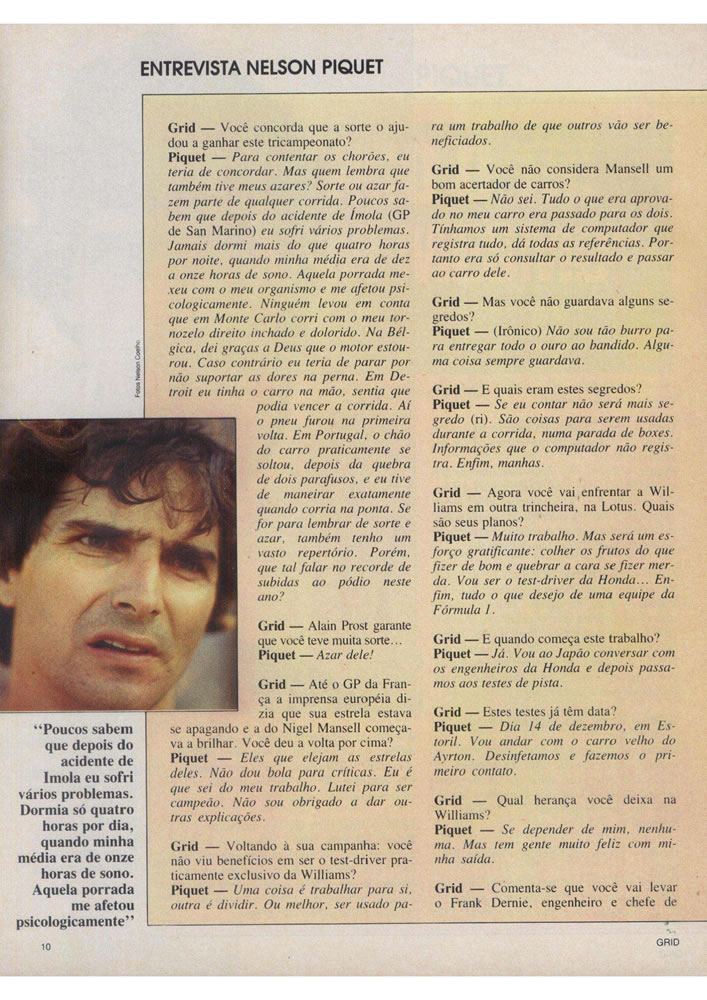 989 1987 Revista Placar Nз 915 B GRID PLACAR  Pagina 10