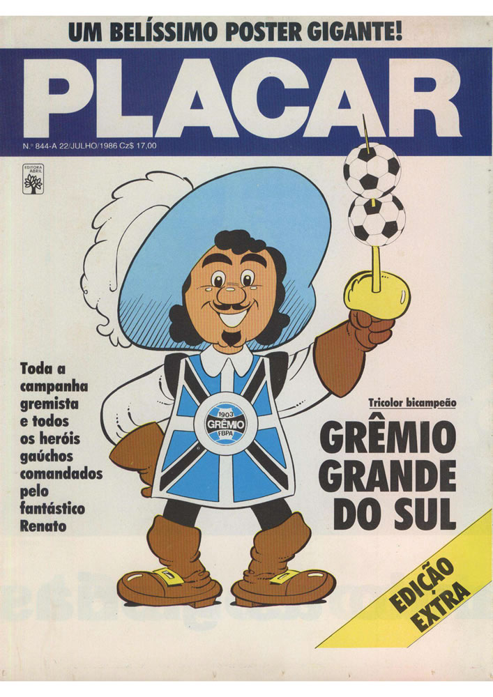 995 1986 Revista Placar Nз 844 A GREMIO BI GAUCHO 86  Pagina 1
