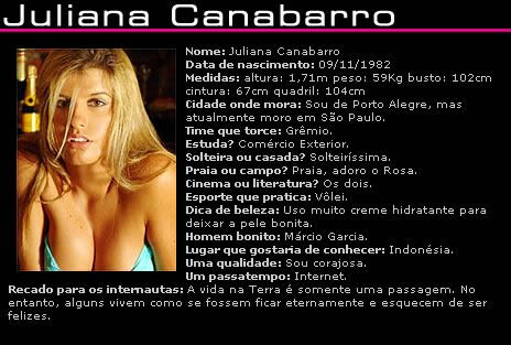 154 Revista Playboy  2006 03 Especial Juliana Canabarro BBB6 PERFIL