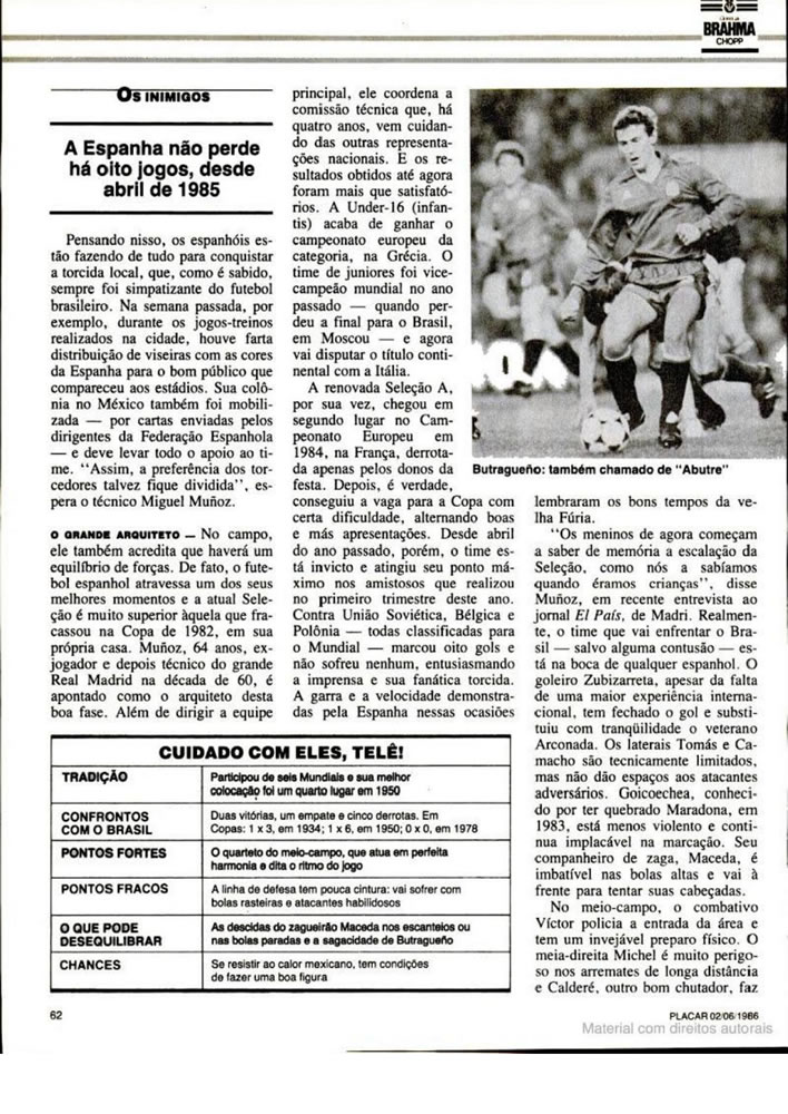 003 1986 Revista Placar N 836 020686 GUIA DA COPA DO MUNDO Pagina68