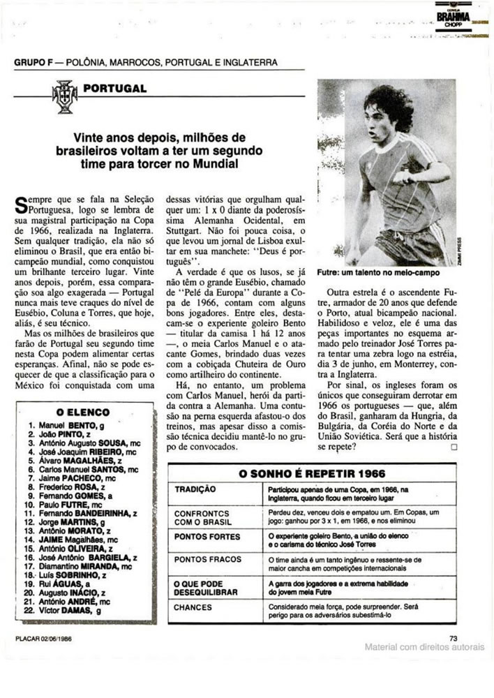 361 1986 Revista Placar N 836 020686 GUIA DA COPA DO MUNDO Pagina79