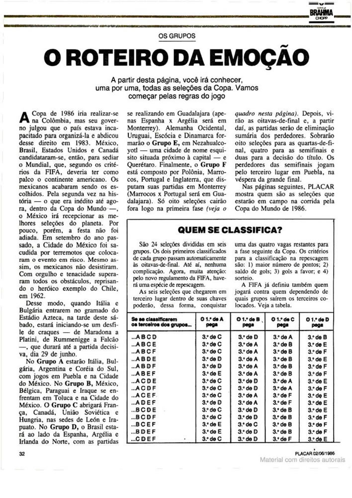 485 1986 Revista Placar N 836 020686 GUIA DA COPA DO MUNDO Pagina34