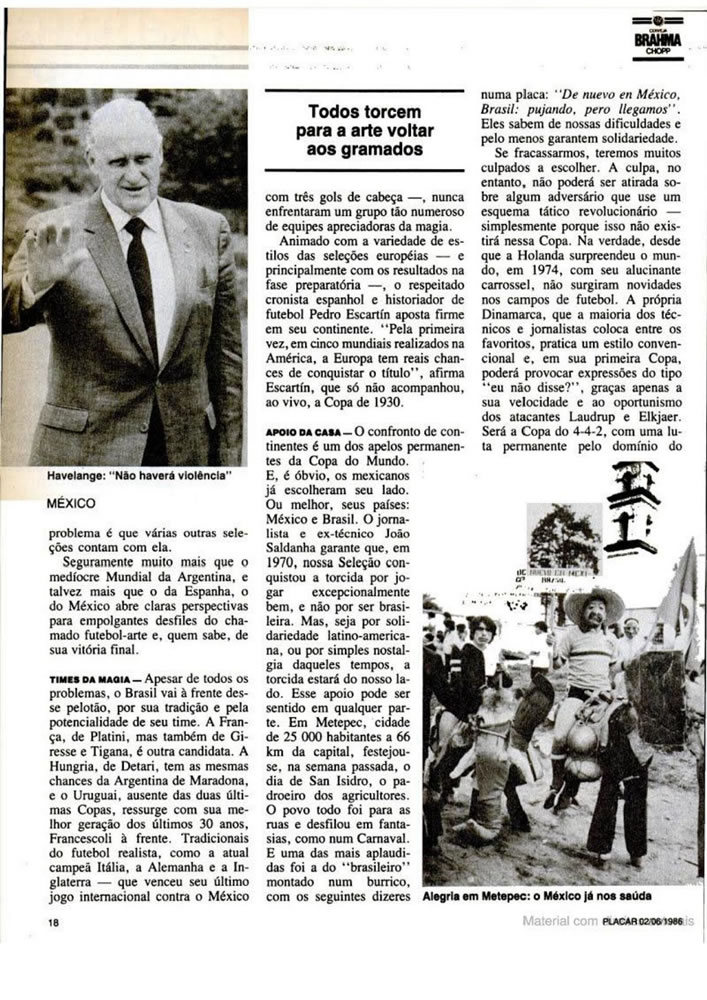 517 1986 Revista Placar N 836 020686 GUIA DA COPA DO MUNDO Pagina20