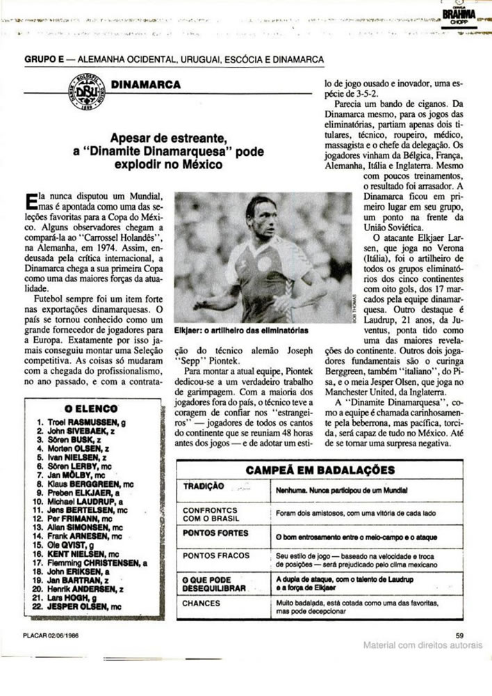 578 1986 Revista Placar N 836 020686 GUIA DA COPA DO MUNDO Pagina65