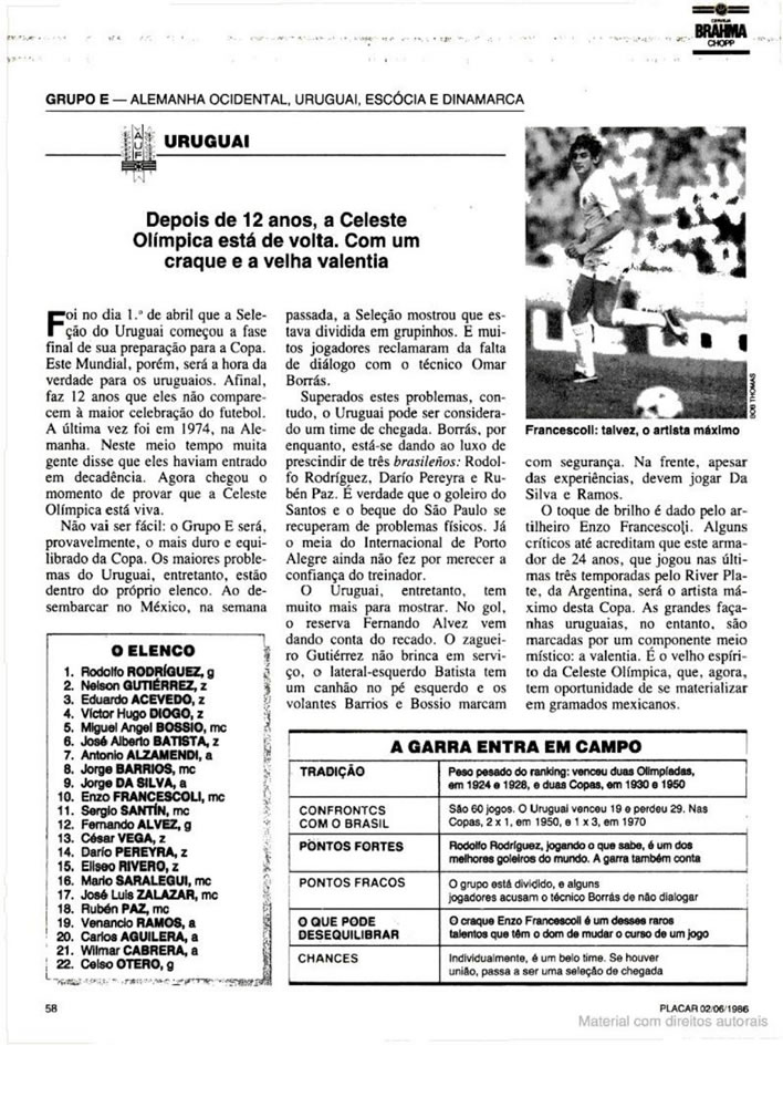 594 1986 Revista Placar N 836 020686 GUIA DA COPA DO MUNDO Pagina64