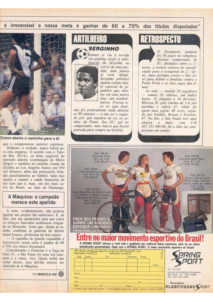 1981 Revista Placar N 605 181281 CAMPEAO81 Pagina007
