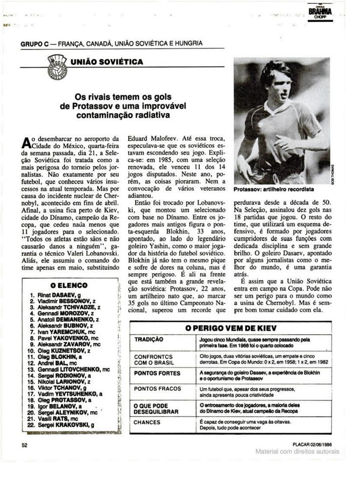 762 1986 Revista Placar N 836 020686 GUIA DA COPA DO MUNDO Pagina58
