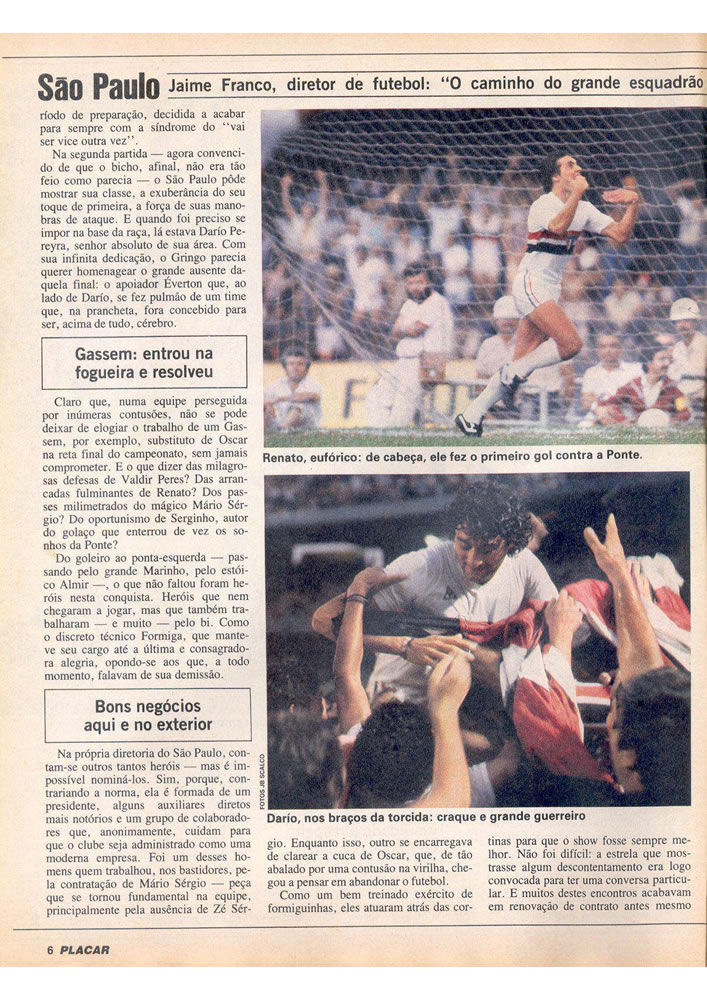 1981 Revista Placar N 605 181281 CAMPEAO81 Pagina006