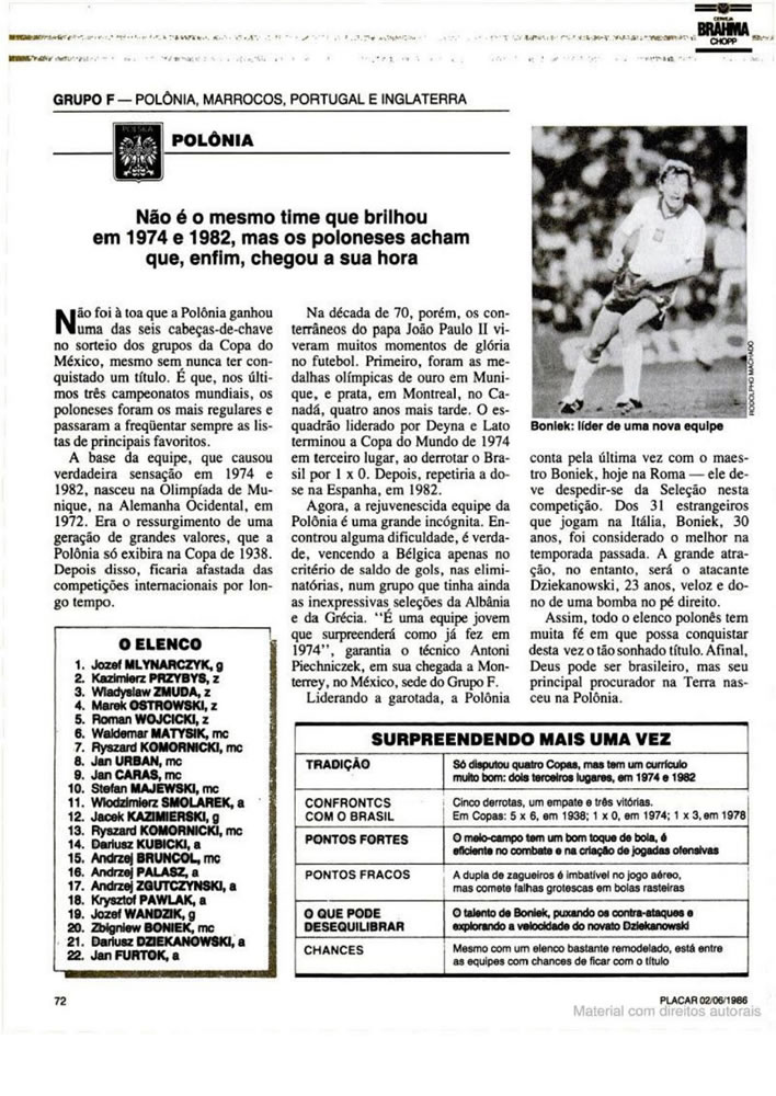 824 1986 Revista Placar N 836 020686 GUIA DA COPA DO MUNDO Pagina78