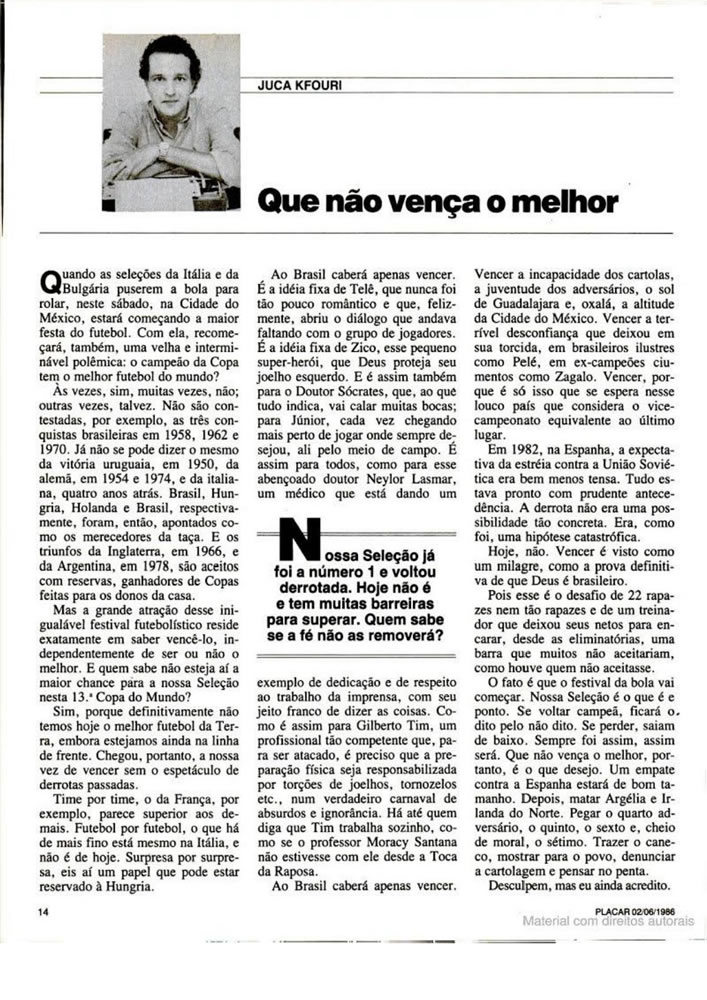 858 1986 Revista Placar N 836 020686 GUIA DA COPA DO MUNDO Pagina16