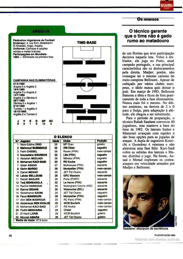 872 1986 Revista Placar N 836 020686 GUIA DA COPA DO MUNDO Pagina74