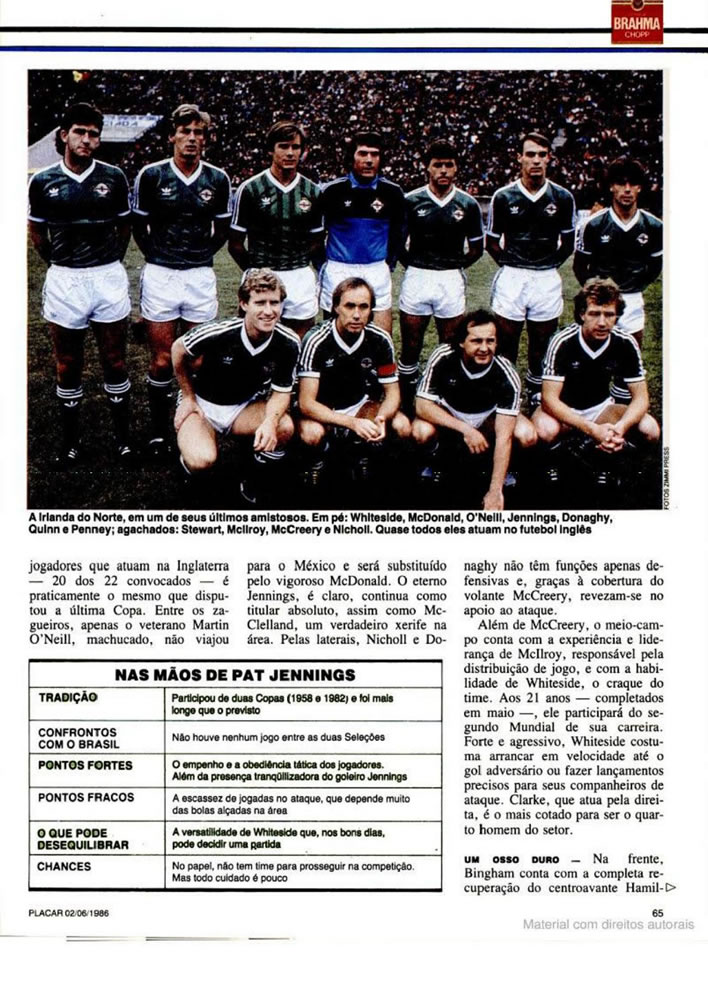 958 1986 Revista Placar N 836 020686 GUIA DA COPA DO MUNDO Pagina71