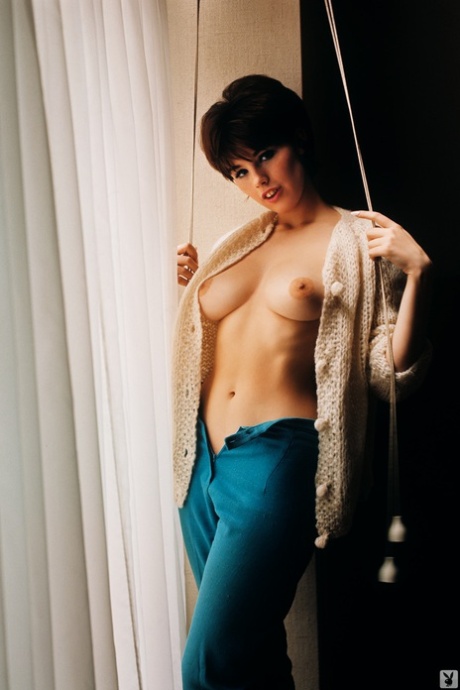 Modelo vintage de cabelo curto Dianne Chandler posando topless para a revista Playboy